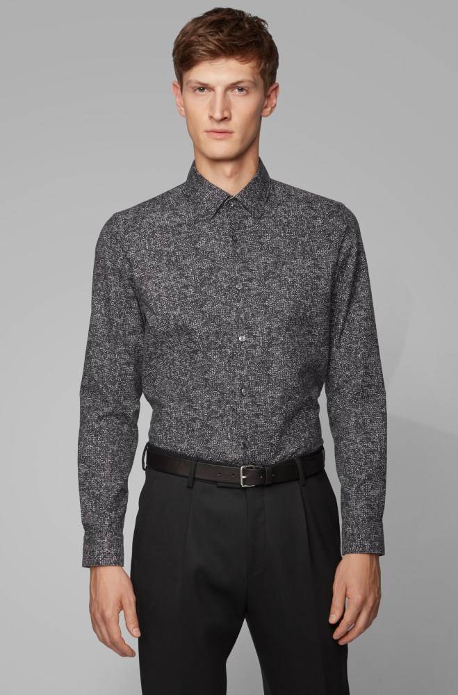 Hugo Boss Regular-fit shirt Svarte | 1sa5bfVb