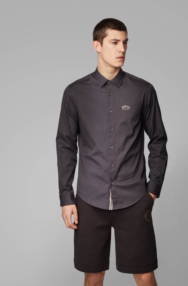 Hugo Boss Regular-fit shirt Svarte | EmgyKoDb