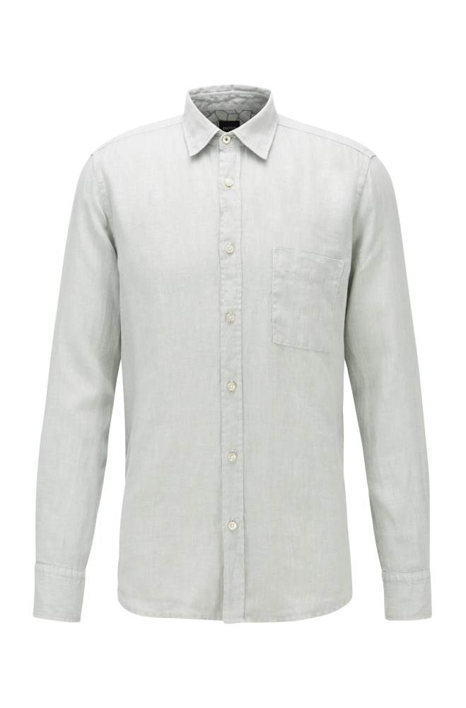 Hugo Boss Regular-fit shirt Sølv | GtSqUV59