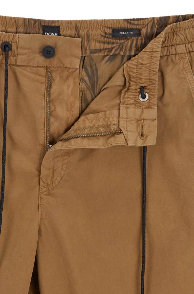 Hugo Boss Regular-fit shorts Beige | 75qf6VQX