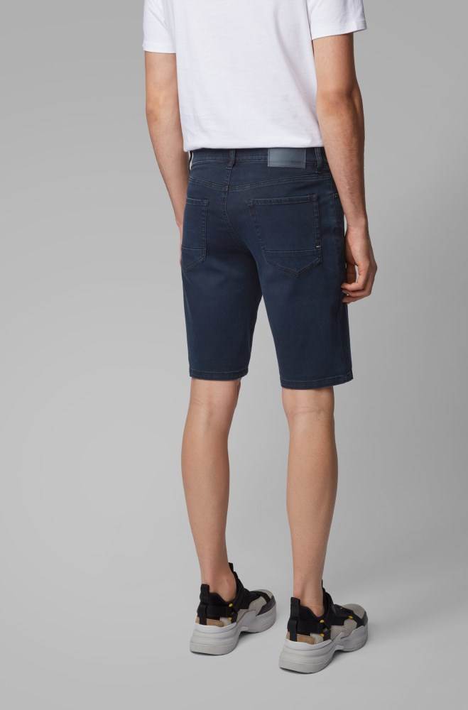 Hugo Boss Regular-fit shorts Mørke Blå | FTIKcH3Y