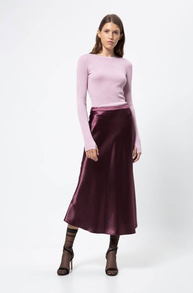 Hugo Boss Regular-fit skirt Mørke Lilla | Sm71ZBXU