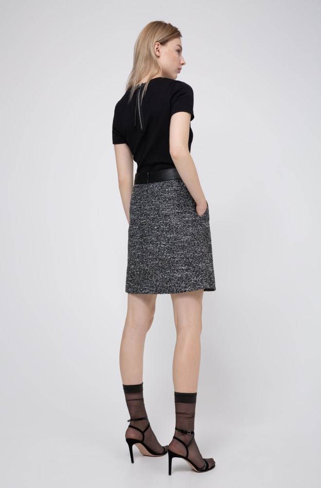 Hugo Boss Regular-fit skirt Svarte | xWTHDhdD