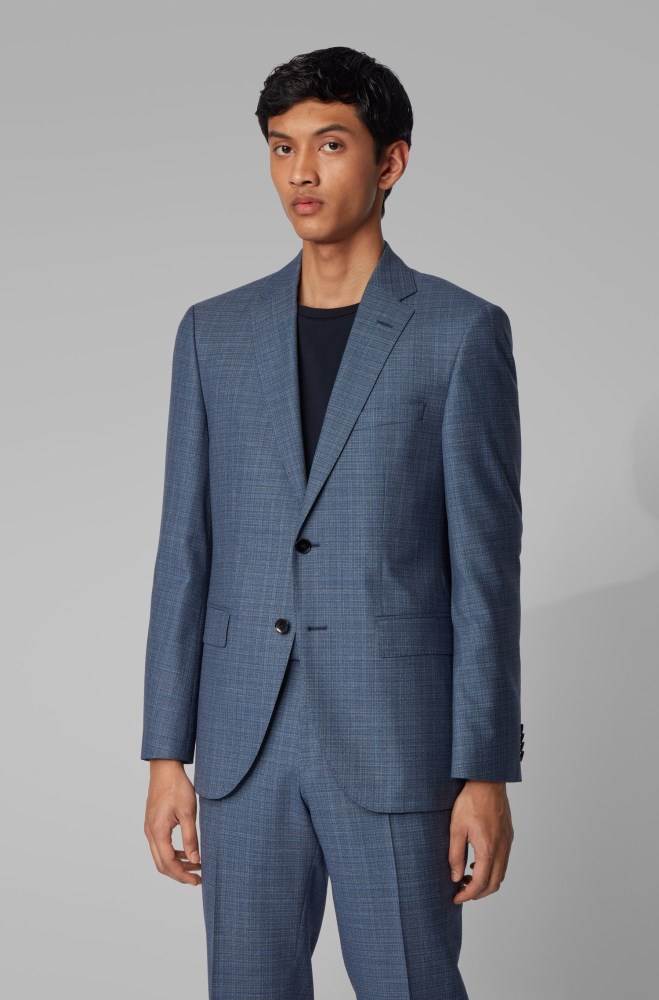 Hugo Boss Regular-fit suit Blå | Lq3Ay0Uo