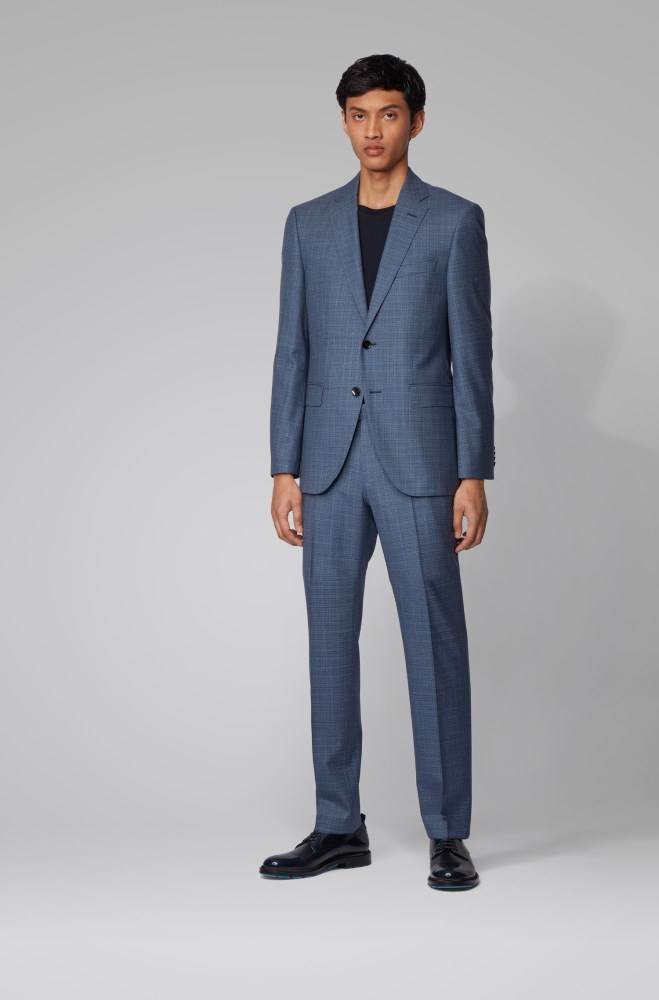 Hugo Boss Regular-fit suit Blå | Lq3Ay0Uo