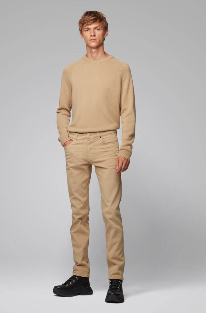 Hugo Boss Regular-fit sweater Beige | pvozOtcx