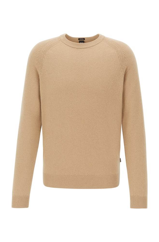 Hugo Boss Regular-fit sweater Beige | pvozOtcx