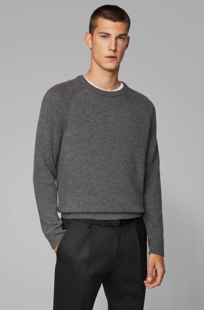 Hugo Boss Regular-fit sweater Grå | kdt0xqos