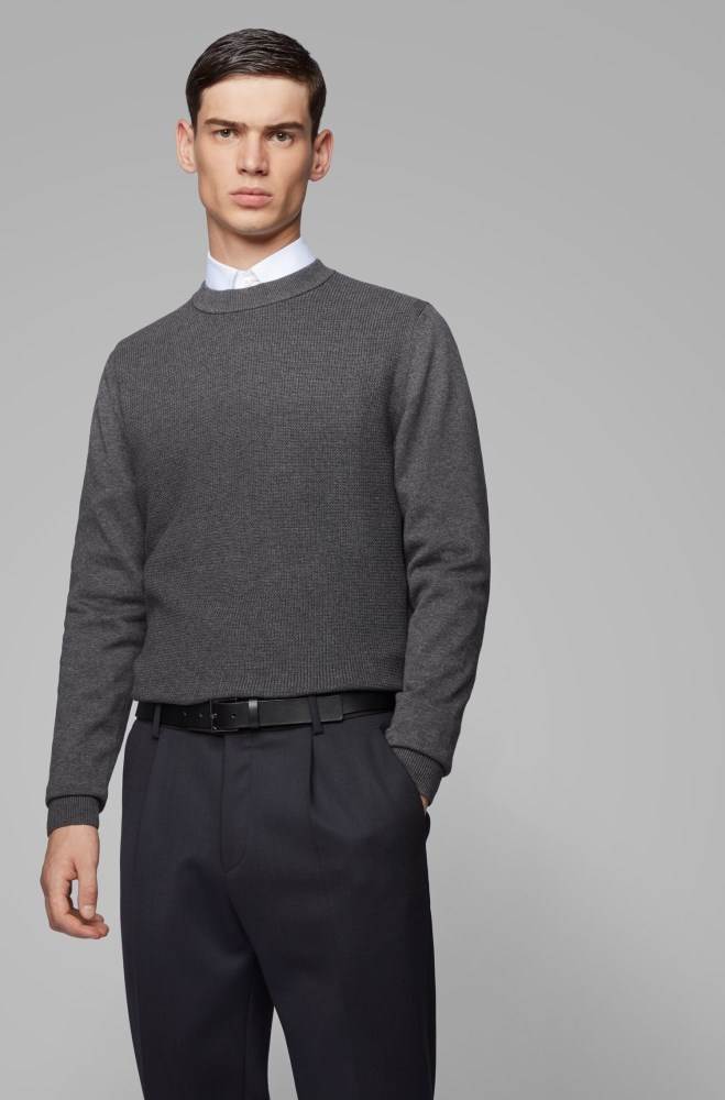 Hugo Boss Regular-fit sweater Grå | nTcov7H9