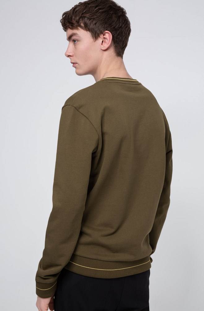 Hugo Boss Regular-fit sweater Khaki | 8wZO9wnq