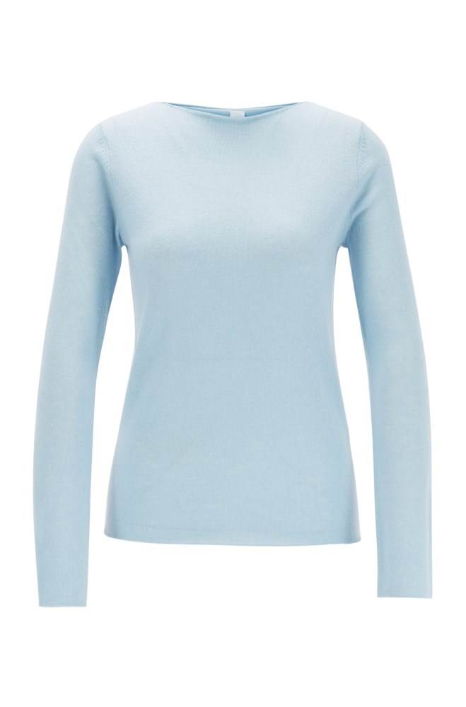 Hugo Boss Regular-fit sweater Lyse Blå | 9R29gqms