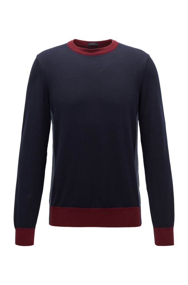 Hugo Boss Regular-fit sweater Mørke Blå | KZSMfm24