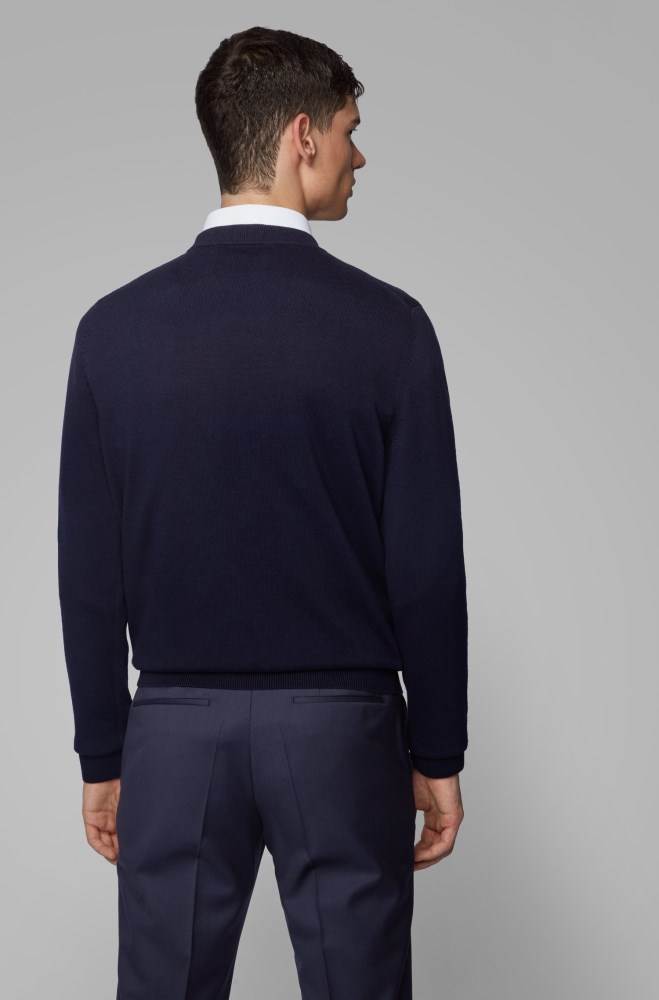 Hugo Boss Regular-fit sweater Mørke Blå | ZpE2MFYP