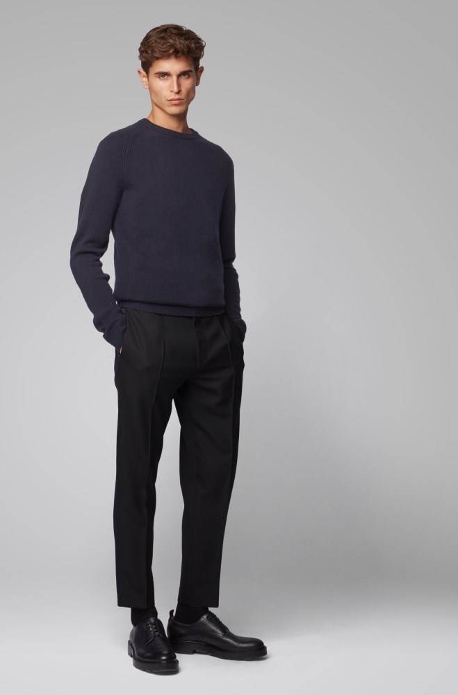 Hugo Boss Regular-fit sweater Mørke Blå | gH9MuWnu