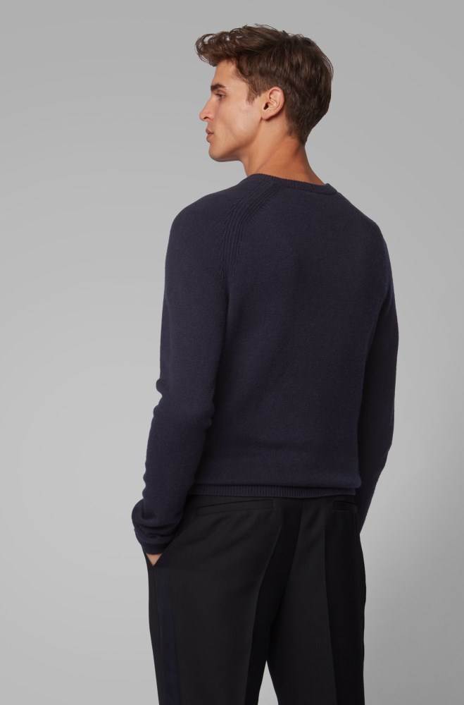 Hugo Boss Regular-fit sweater Mørke Blå | gH9MuWnu