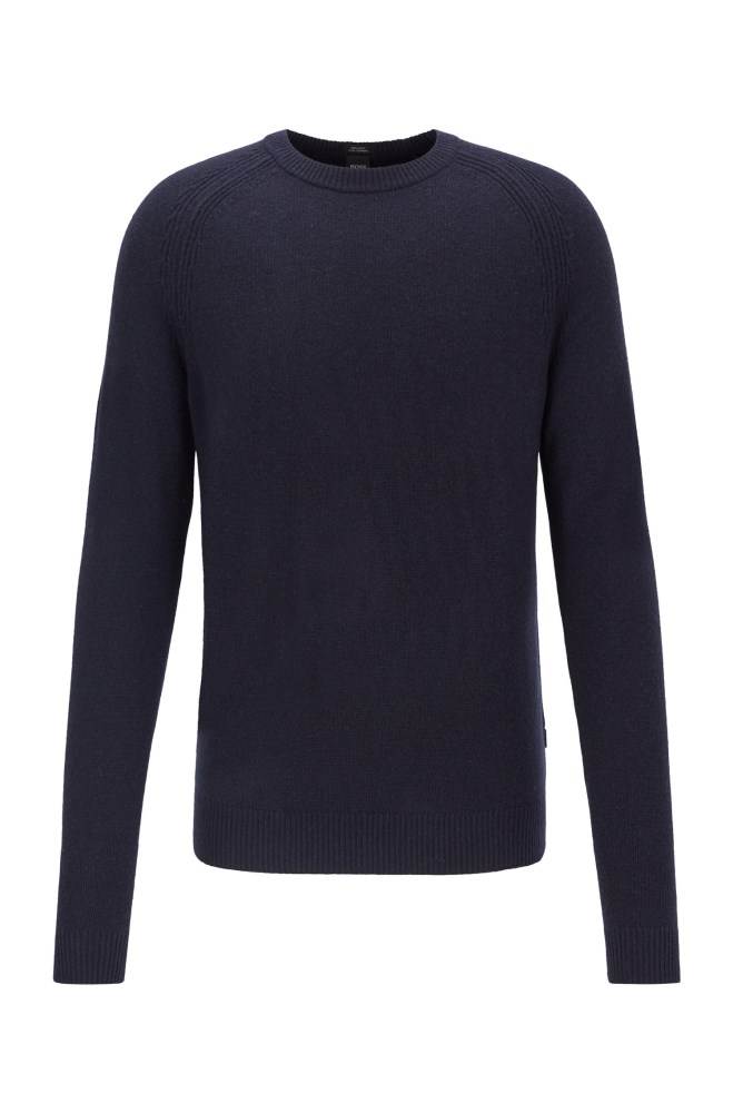 Hugo Boss Regular-fit sweater Mørke Blå | gH9MuWnu