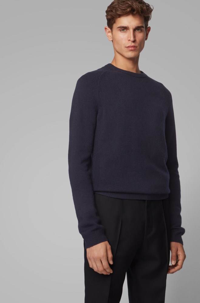 Hugo Boss Regular-fit sweater Mørke Blå | gH9MuWnu