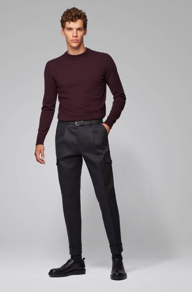 Hugo Boss Regular-fit sweater Mørke Lilla | xmrM2sGT