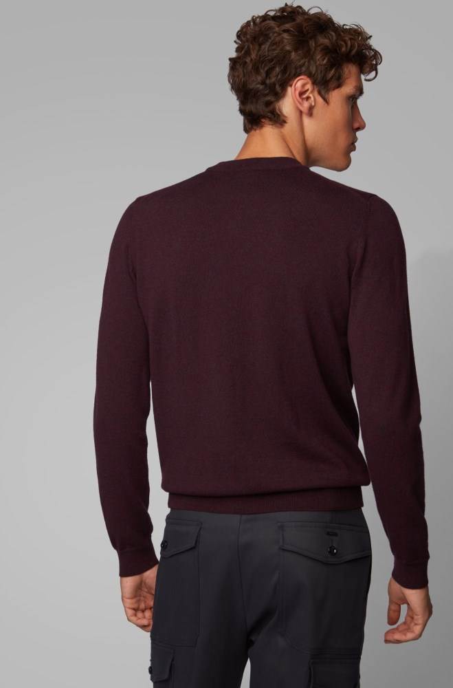 Hugo Boss Regular-fit sweater Mørke Lilla | xmrM2sGT