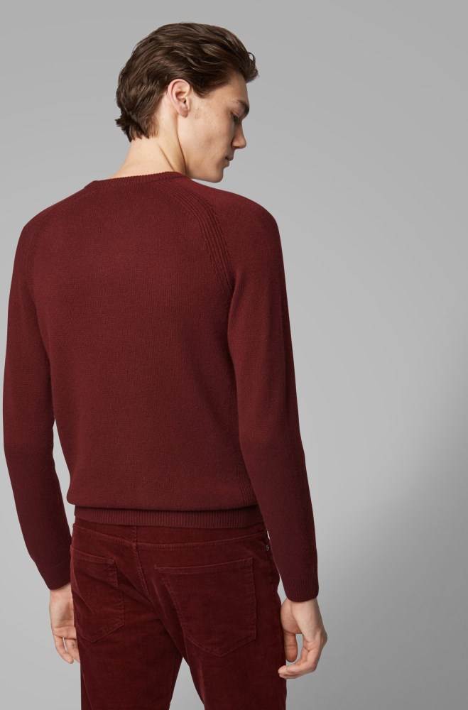 Hugo Boss Regular-fit sweater Mørke Rød | 6CAKOC0H