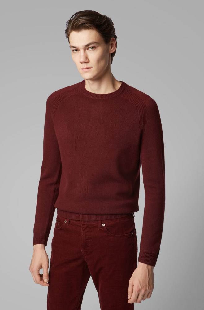 Hugo Boss Regular-fit sweater Mørke Rød | 6CAKOC0H