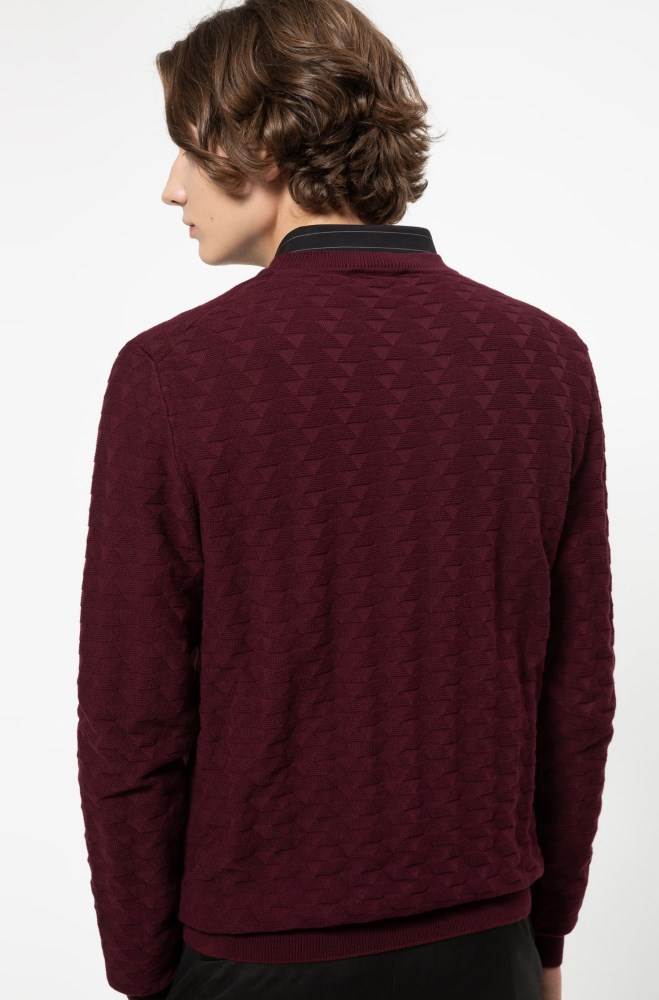 Hugo Boss Regular-fit sweater Mørke Rød | kp7YgoI8