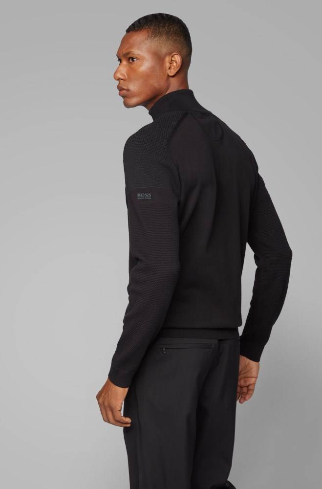 Hugo Boss Regular-fit sweater Svarte | Yon3hXVM