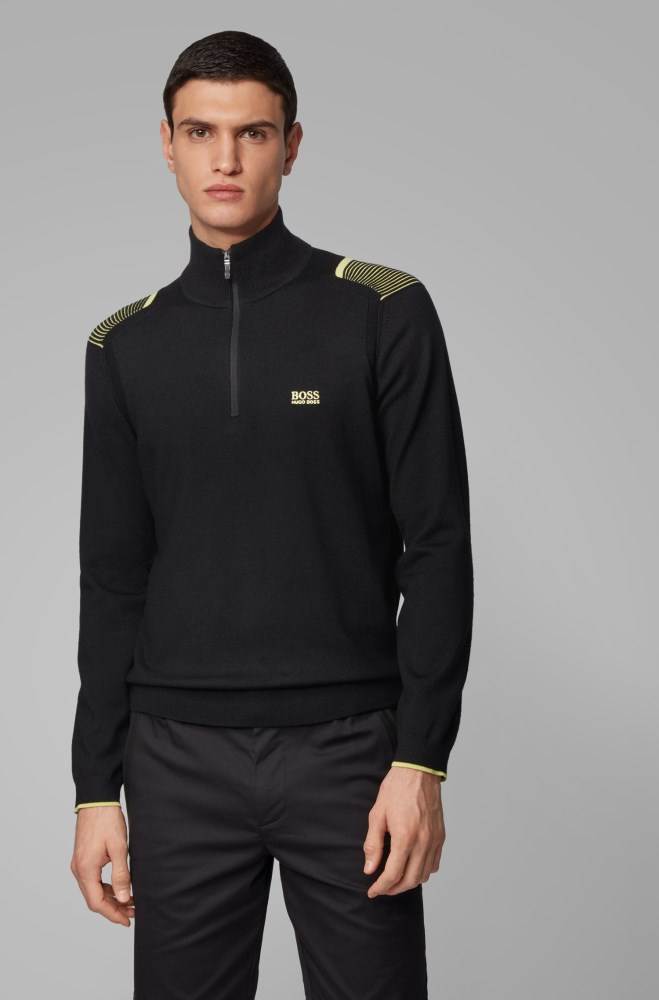 Hugo Boss Regular-fit sweater Svarte | dCNNnqF9