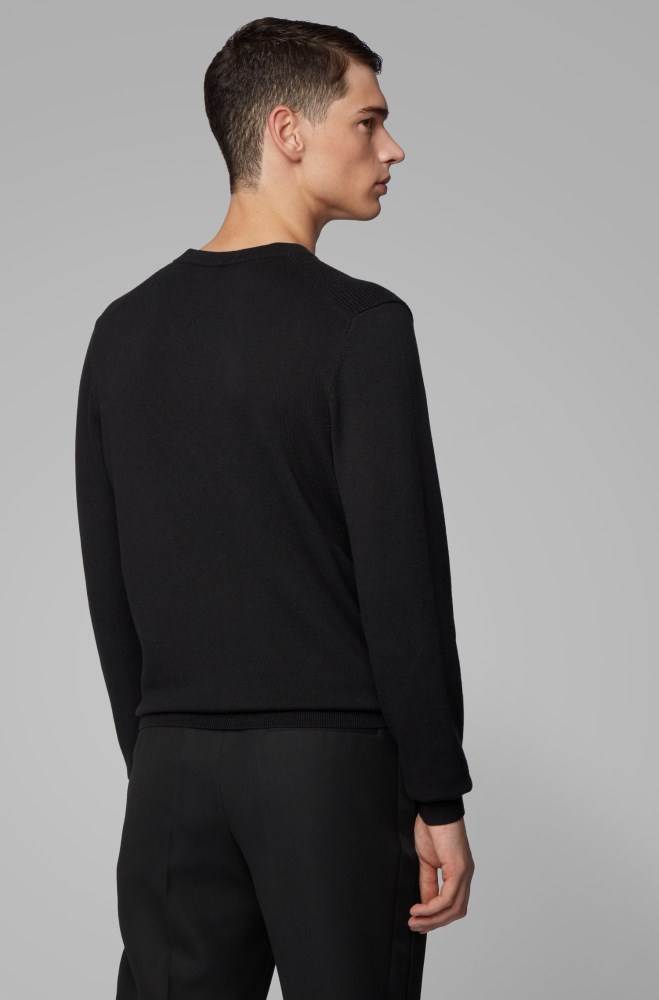 Hugo Boss Regular-fit sweater Svarte | dQB7It1A