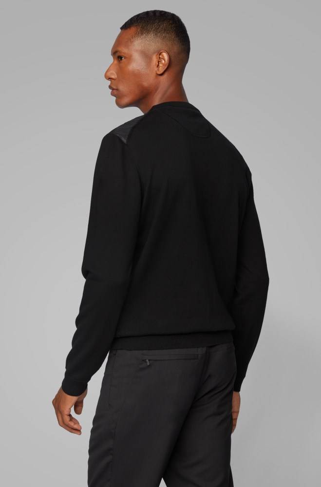 Hugo Boss Regular-fit sweater Svarte | oFe0EbTG