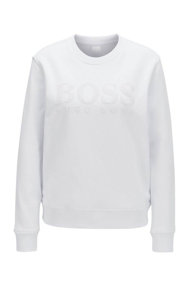 Hugo Boss Regular-fit sweatshirt Hvite | S1IZJiHs