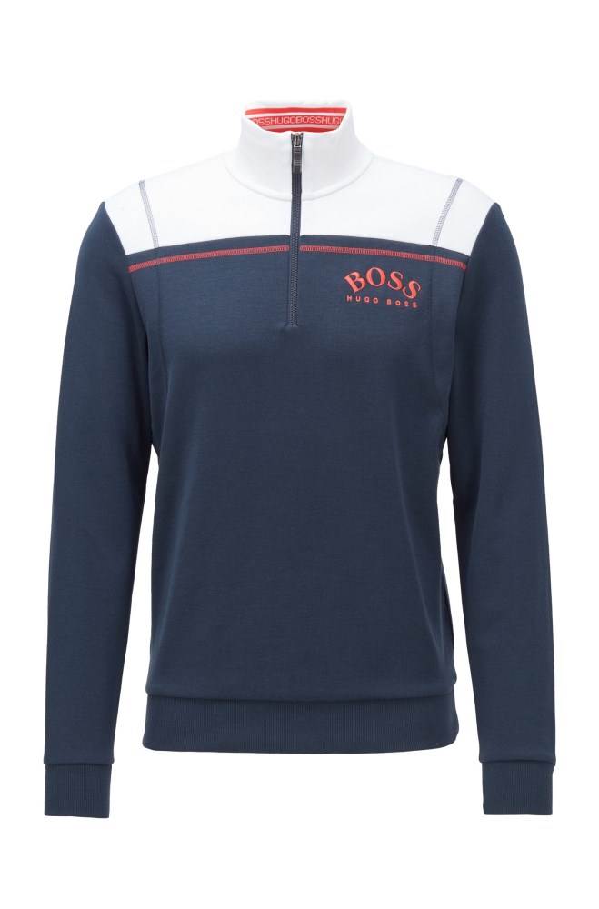 Hugo Boss Regular-fit sweatshirt Mørke Blå | 02C7qK4j