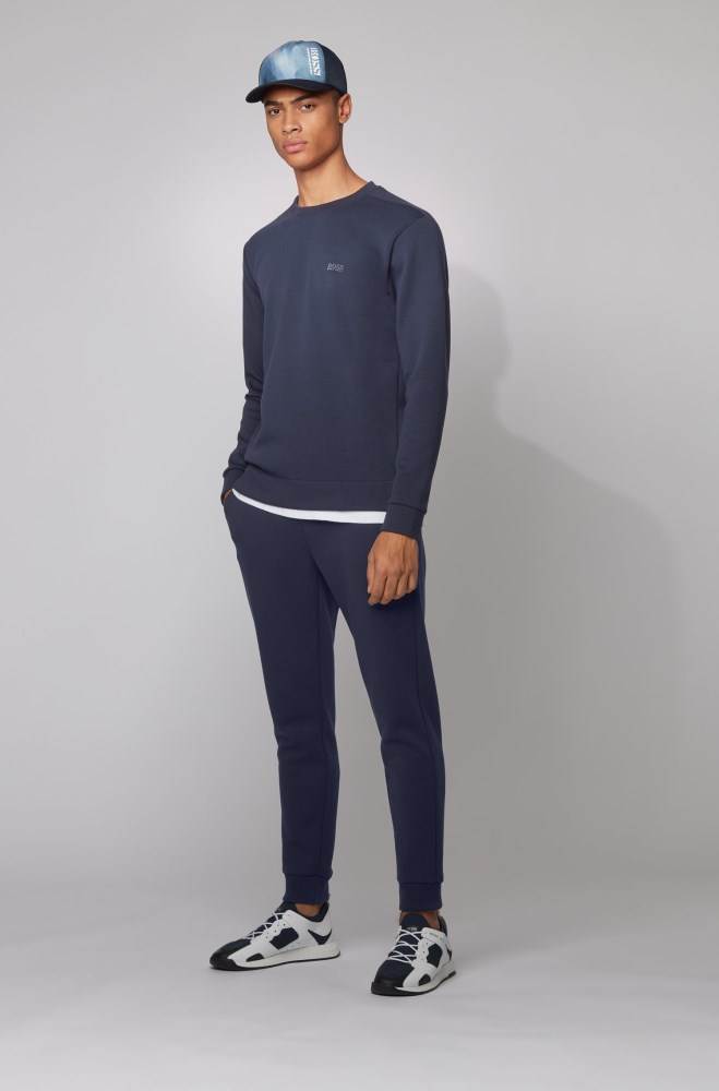 Hugo Boss Regular-fit sweatshirt Mørke Blå | CL6UrHdO