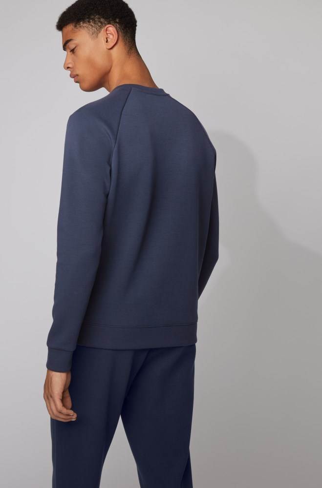 Hugo Boss Regular-fit sweatshirt Mørke Blå | CL6UrHdO