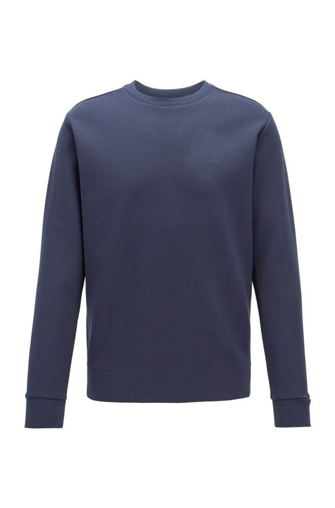 Hugo Boss Regular-fit sweatshirt Mørke Blå | CL6UrHdO