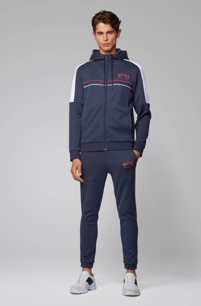 Hugo Boss Regular-fit sweatshirt Mørke Blå | QlK78gwj