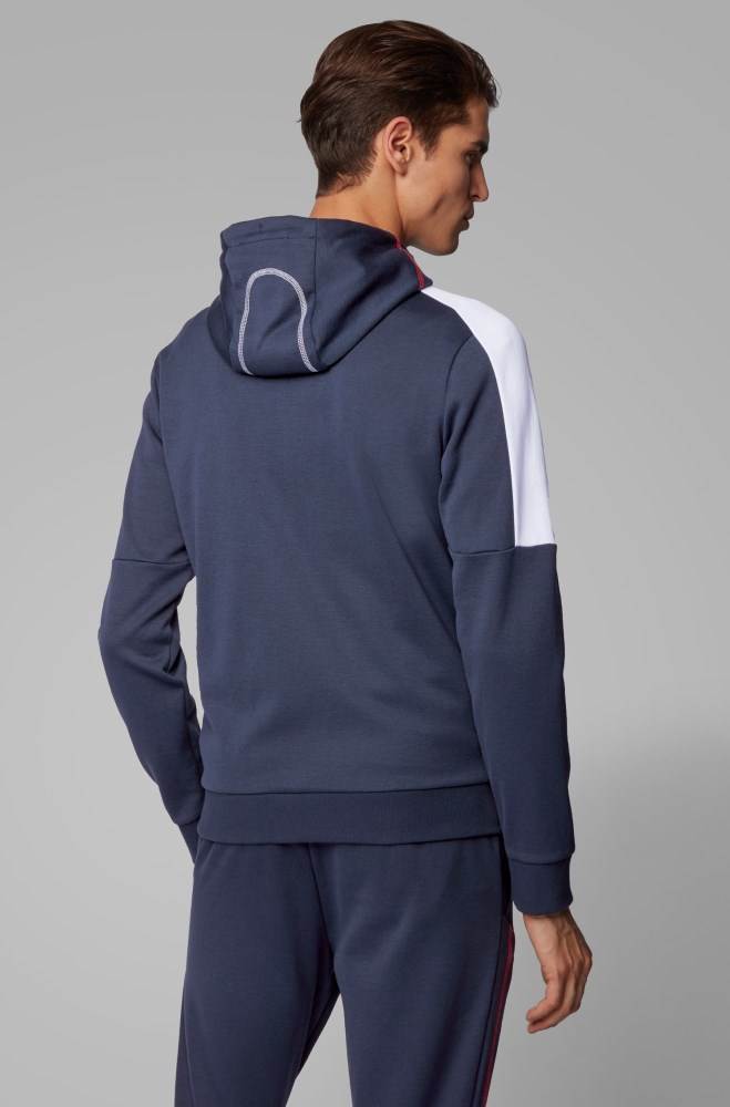 Hugo Boss Regular-fit sweatshirt Mørke Blå | QlK78gwj