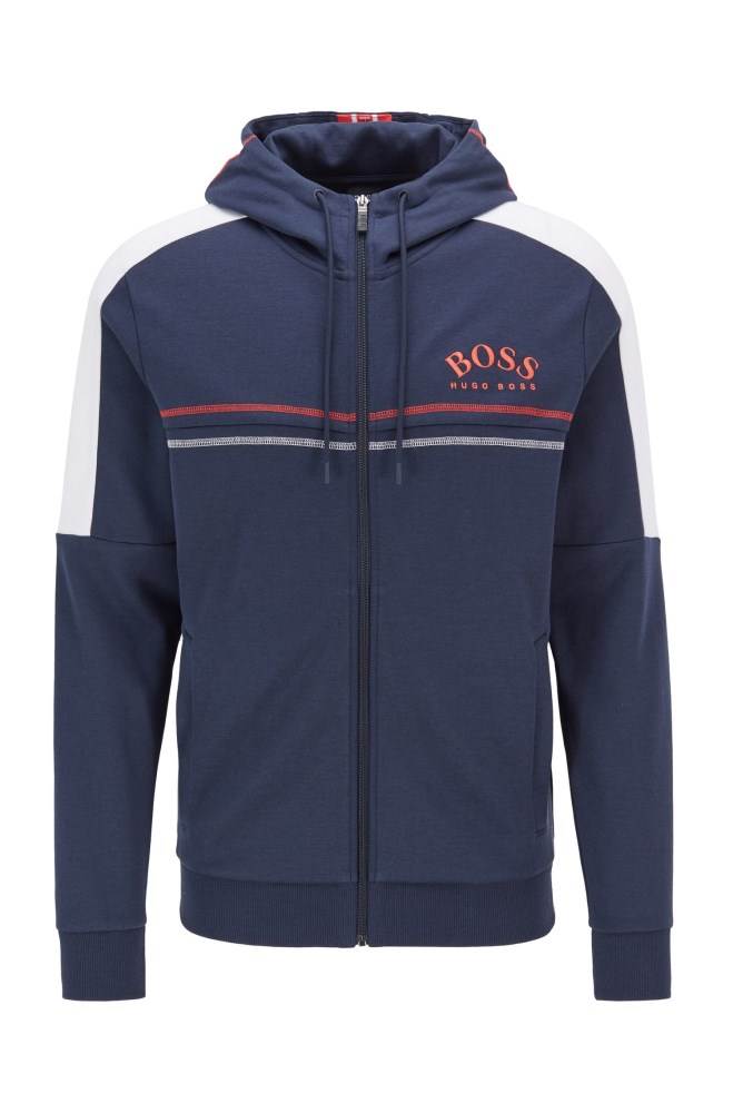 Hugo Boss Regular-fit sweatshirt Mørke Blå | QlK78gwj