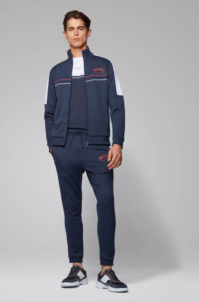 Hugo Boss Regular-fit sweatshirt Mørke Blå | Z9XgsD33