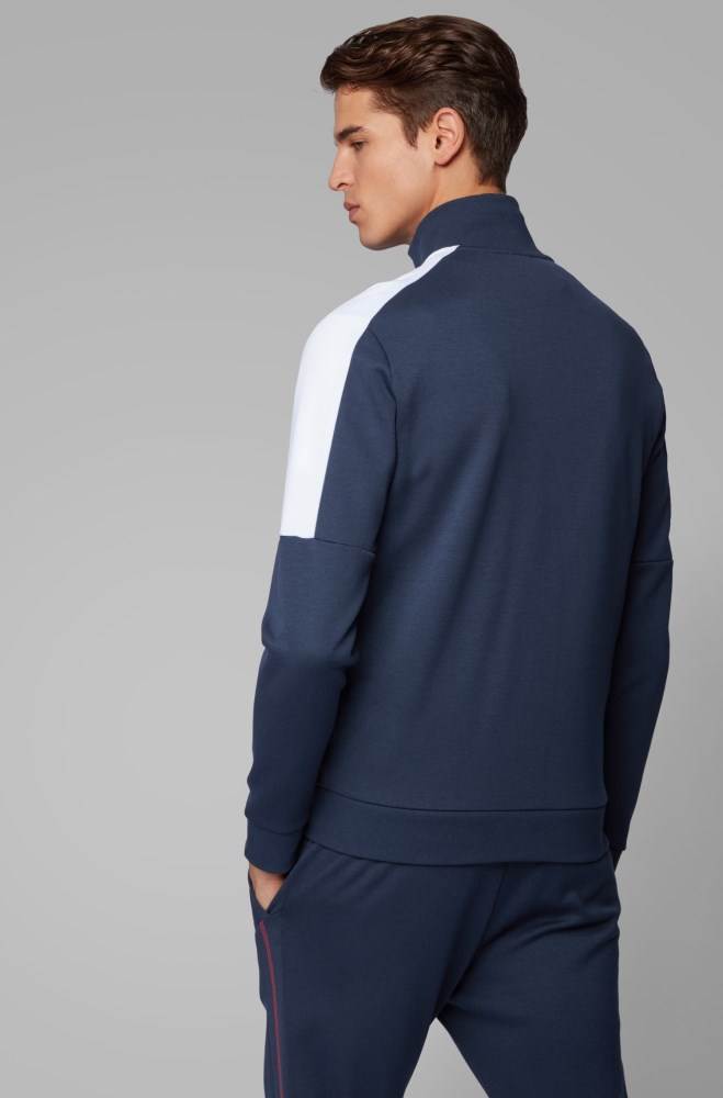 Hugo Boss Regular-fit sweatshirt Mørke Blå | Z9XgsD33