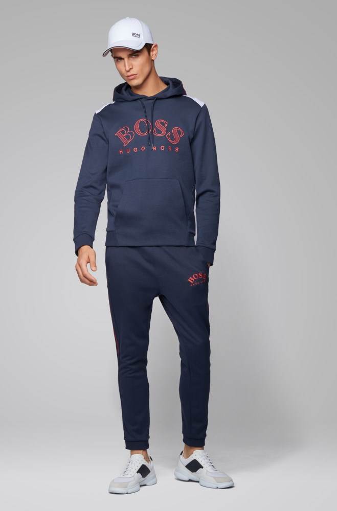 Hugo Boss Regular-fit sweatshirt Mørke Blå | dbijiLdQ