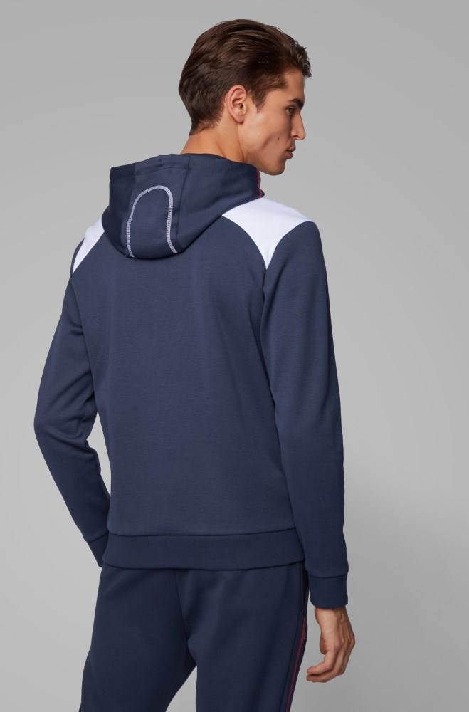 Hugo Boss Regular-fit sweatshirt Mørke Blå | dbijiLdQ