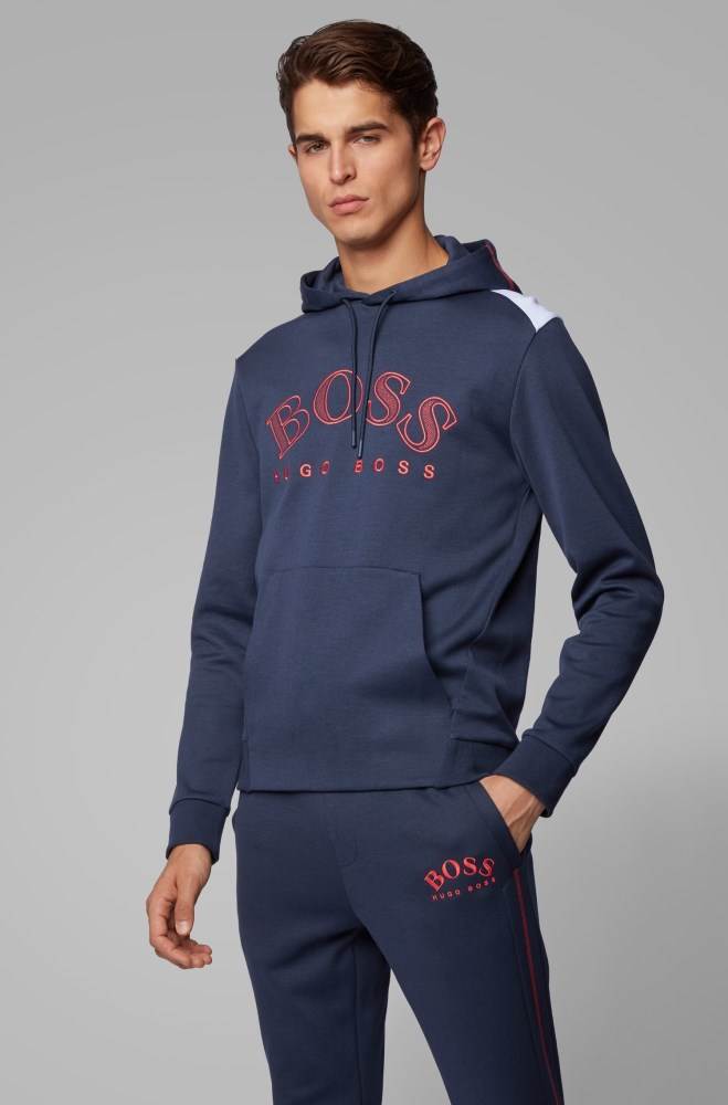 Hugo Boss Regular-fit sweatshirt Mørke Blå | dbijiLdQ