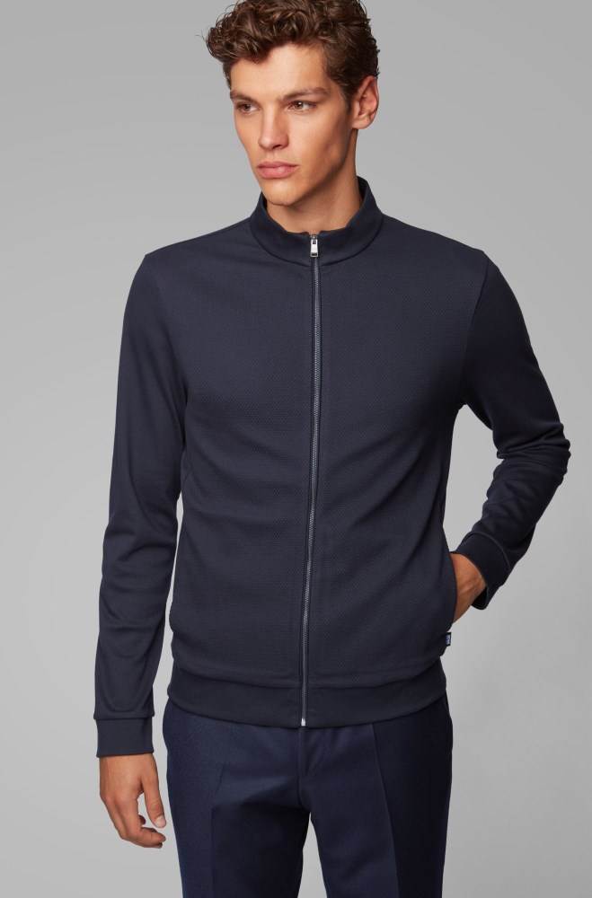 Hugo Boss Regular-fit sweatshirt Mørke Blå | hjUQfRSs