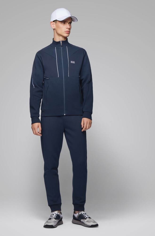 Hugo Boss Regular-fit sweatshirt Mørke Blå | zaA0I4WV