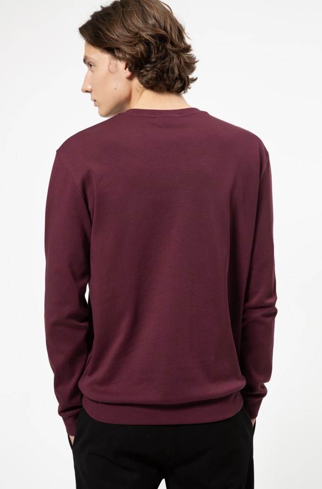 Hugo Boss Regular-fit sweatshirt Mørke Rød | o9IqOEJk