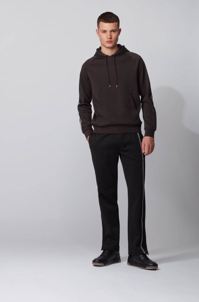 Hugo Boss Regular-fit sweatshirt Svarte | JokKFhQC