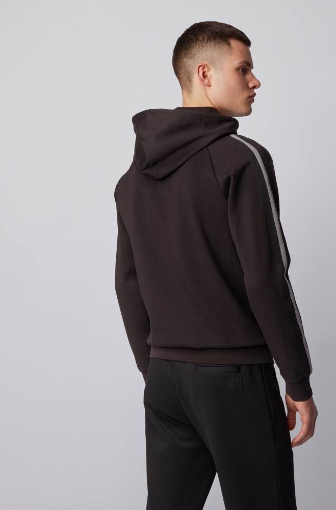 Hugo Boss Regular-fit sweatshirt Svarte | JokKFhQC