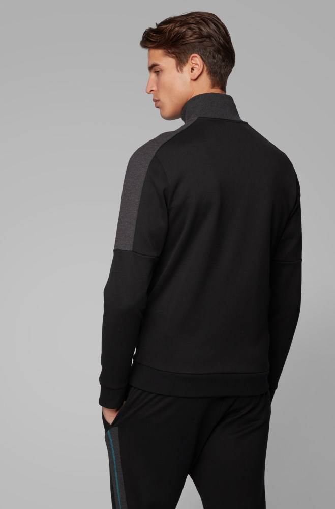 Hugo Boss Regular-fit sweatshirt Svarte | OkoRVSaQ