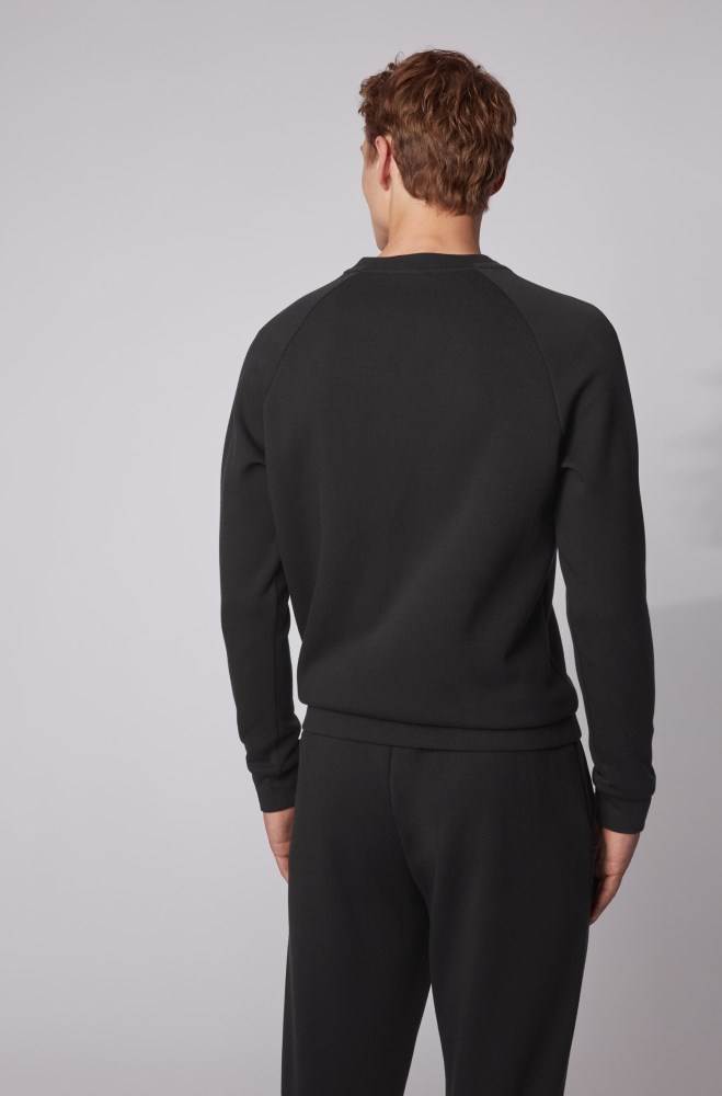 Hugo Boss Regular-fit sweatshirt Svarte | dyZ8nuhC